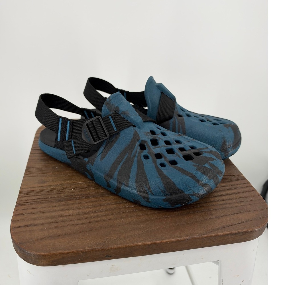 Chaco Mens Chillos Clog Deep Sea Storm Blue Black NIB Size 9